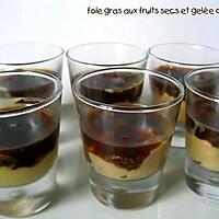 recette VERRINES DE FOIE GRAS, FRUITS SECS ET GELEE DE FIGUES