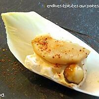 recette FEUILLES D'ENDIVES EPICEES AUX POIRES ET AU MIEL