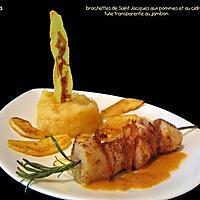 recette COQUILLES SAINT JACQUES A LA COMPOTE DE POMMES ET BEURRE DE CIDRE