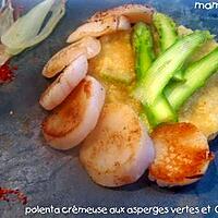 recette CSJ A LA POLENTA CREMEUSE AUX ASPERGES VERTES