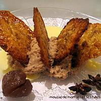 recette MOUSSE DE MARRONS ET SES TUILES AUX NOIX