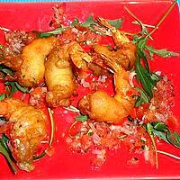 recette TEMPURA DE GAMBAS, SAUCE VIERGE DES ÎLES