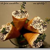 recette ** Pour  vos apéritifs : Petits Cornets croustillants farcis au saumon et chèvre au miel citronnée ! a décliner pour les fêtes**