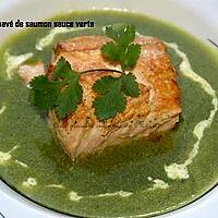 recette NAGE DE PAVE DE SAUMON ET SA SAUCE VERTE