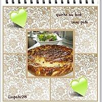 recette Quiche sans pate (repas de ce soir avec une salade)