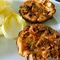 recette Mini-quiches sans pâte endives-chèvre et noix