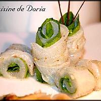 recette Rouleaux de Saint-Pierre à la vanille et épinard