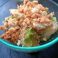 recette Verrines d'avocat-poires et crumble de  roquefort