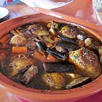 recette POULET AUX LEGUMES FACON TAJINE