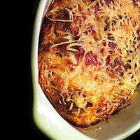 recette OJR: On Jette Rien ! Gratin de pain au jambon espagnol ....