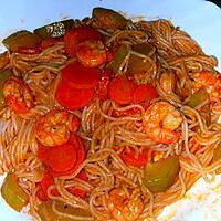 recette Noodles aux crevettes et lait de coco