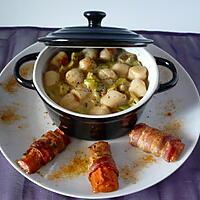 recette Cassolette de poireaux/St jacques