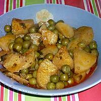 recette TAJINE DE POMME DE TERRE AUX PETITS POIS