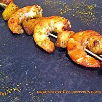 recette PIQUES AUX POMMES, CREVETTES ET CURRY