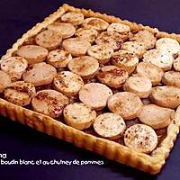 recette TARTE AU BOUDIN BLANC AU CHUTNEY DE POMMES A LA NOIX