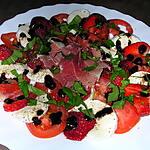 recette Salade fraises-tomates-mozzarella et jambon cru