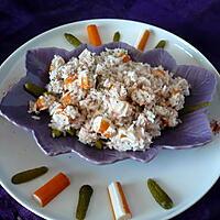 recette Salade de riz thon/surimi/cornichons