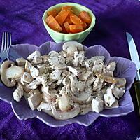 recette Fricassée de poulet aux champignons