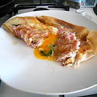 recette Feuille de brick jambon fromage oeuf