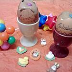 recette Oeuf de pâques à la coque surprise 'mousse au nutella et smarties'