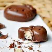 recette Chocolats maison, fourrés au chocolat blanc et pralin