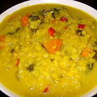 recette Soupe de lentilles corail au curry et aux bettes