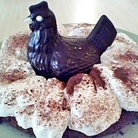 recette Nid de paques au chocolat  recouvert de chantilly