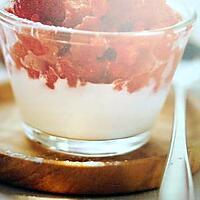 recette Granité aux fraises à la creme vanilllée