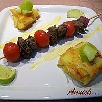 recette Brochette au boeuf de Chalosse & ses ch'tis pavés