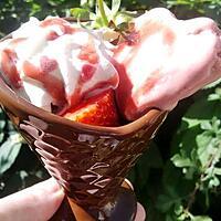 recette Cornet d'amour tout de fraise vétu