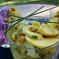 recette Salade concombre, pommes, curry et raisins secs