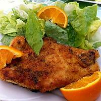 recette Escalope de dinde panée à la sauge et à l'orange.