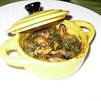 recette Mini cocotte de moules au beurre d'escargot maison