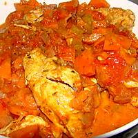 recette Poulet à la tomate, à la crème et au vin blanc