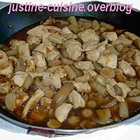 recette Poélée de poulet aux champignons et asperges