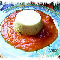 recette Flans de courgettes sur coulis de tomate