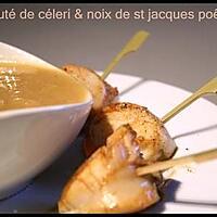 recette ** velouté de legumes de saison (céleri et navet) au curry & noix de saint jacques poelees **