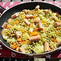 recette Poelée de pommes de terre au petit pois carottes