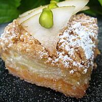 recette Tarte à la poire-chocolat blanc et son crumble au beurre de cacahuète