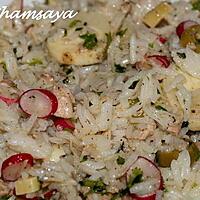 recette Salade de riz au thon, radis et coeur de palmier