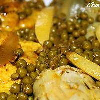 recette Tajine de poulet aux petits pois et fonds d'artichauts