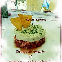 recette Tartare de tomates et mousse d'avocat à l' échalote