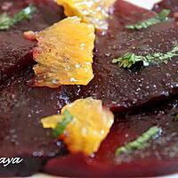 recette Carpaccio de betteraves et d'orangas