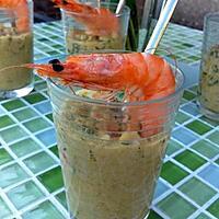 recette Verrine de houmous aux crevettes thai