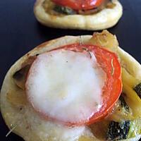 recette MINIS TARTELETTES courgette tomate mozza