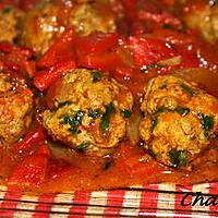 recette Kefta et poivrons rouges