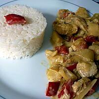 recette Poulet curry coco poivrons pommes