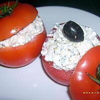 recette tomates aux deux chèvres et aux olives