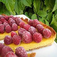 recette Tarte chocolat blanc-framboises