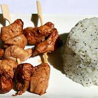 recette Poulet yakitori et son riz aux graines de pavot